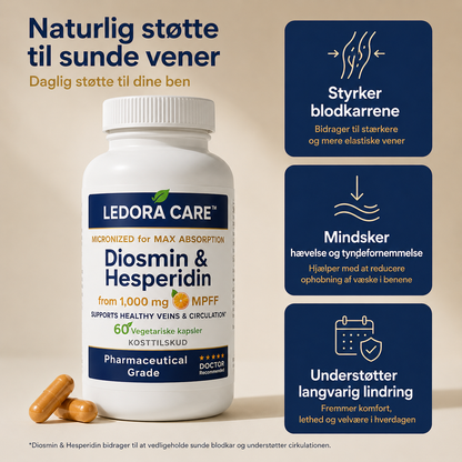 Ledora HemoRelief™ Kapsler – Ubehag og irritation? Støt kroppen indefra med mikroniseret Diosmin & Hesperidin.