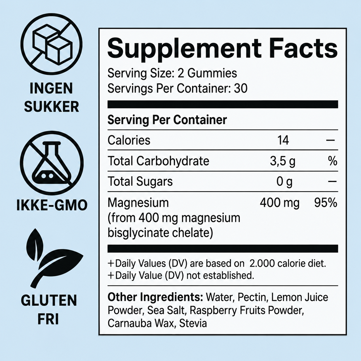Ledora Magnesium Bisglycinat Gummies – Hindbærsmag