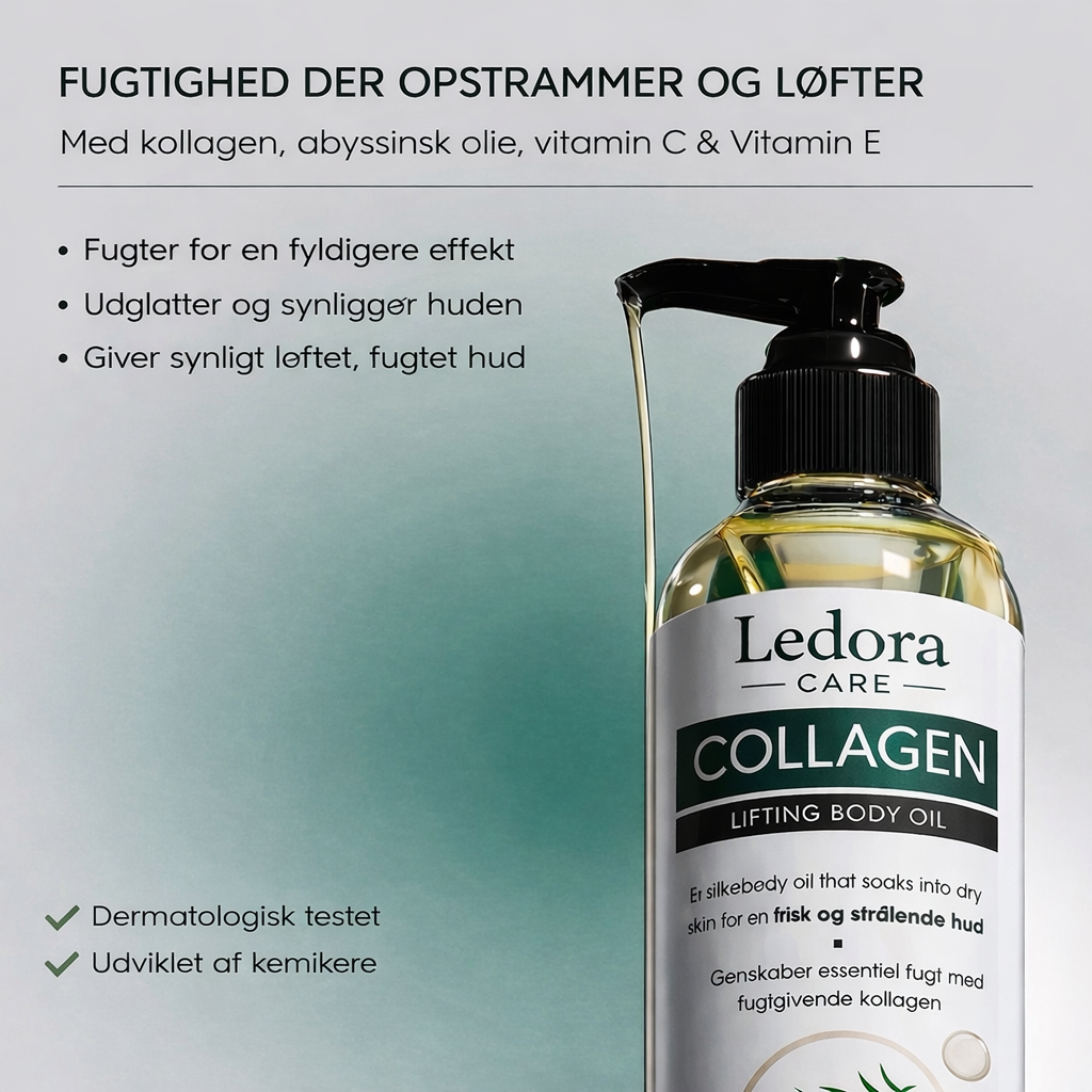 Ledora™ Collagen Oil | Genopret fast og glat hud – uden dyre behandlinger eller indgreb
