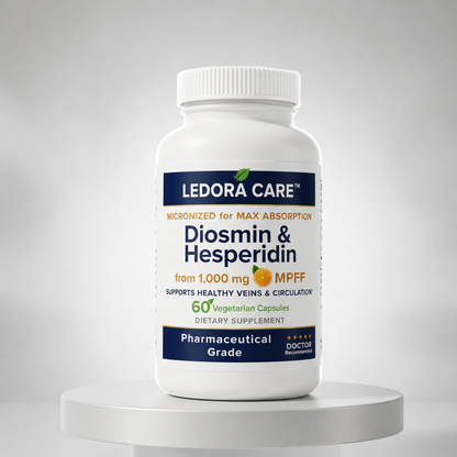 Ledora HemoRelief™ Kapsler – Ubehag og irritation? Støt kroppen indefra med mikroniseret Diosmin & Hesperidin.