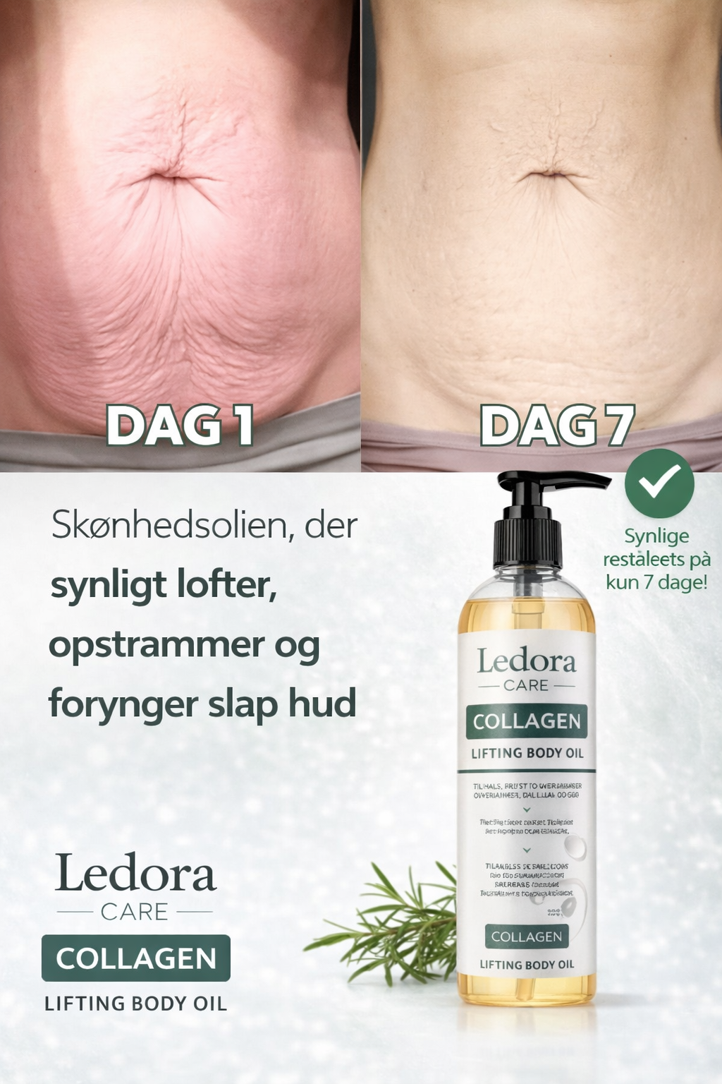 Ledora™ Collagen Oil | Genopret fast og glat hud – uden dyre behandlinger eller indgreb