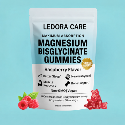 Ledora Magnesium Bisglycinat Gummies – Hindbærsmag